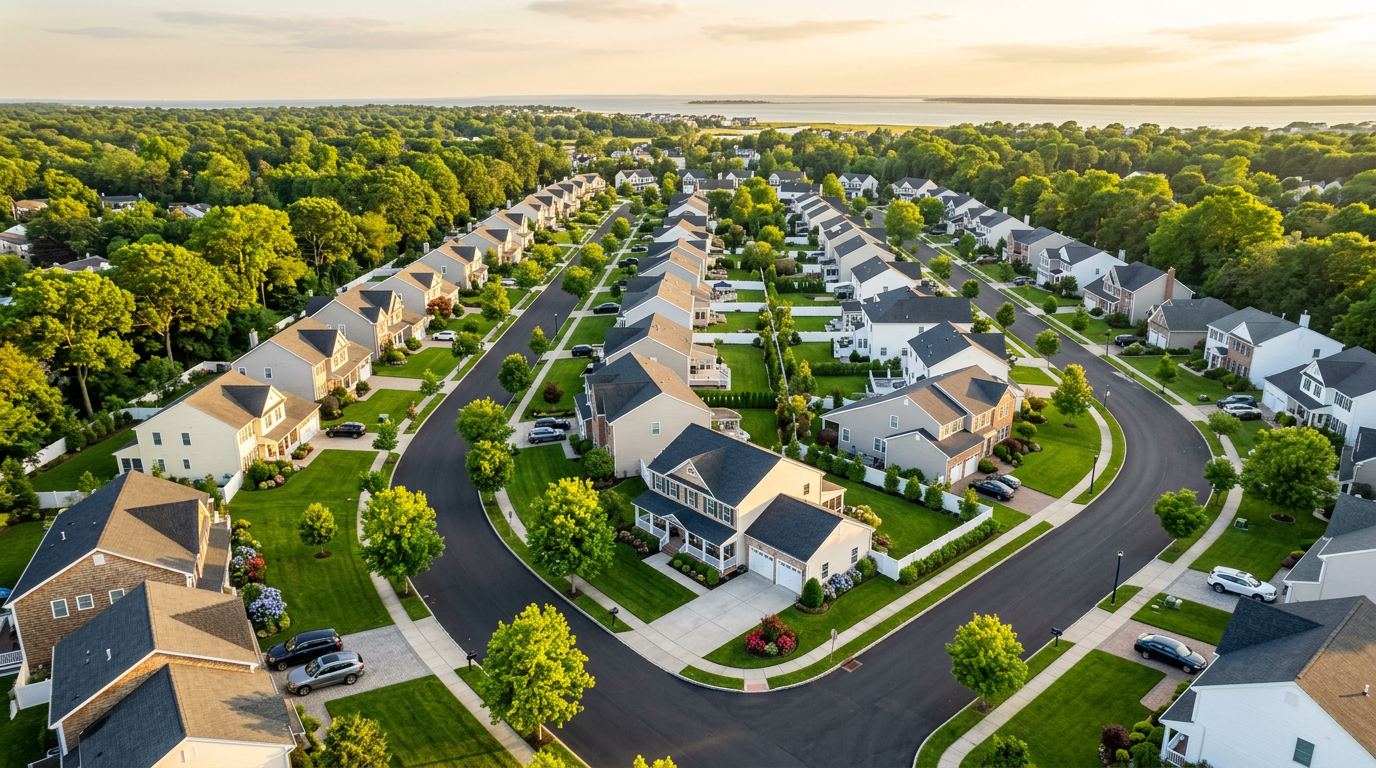 Beautiful Long Island neighborhood with pristine homes